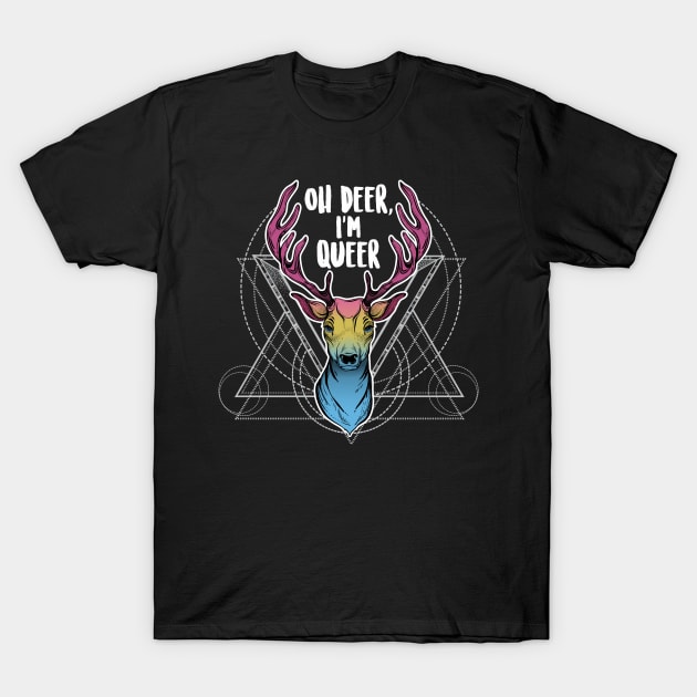 Pansexual: Oh Deer, I'm Queer T-Shirt by Psitta